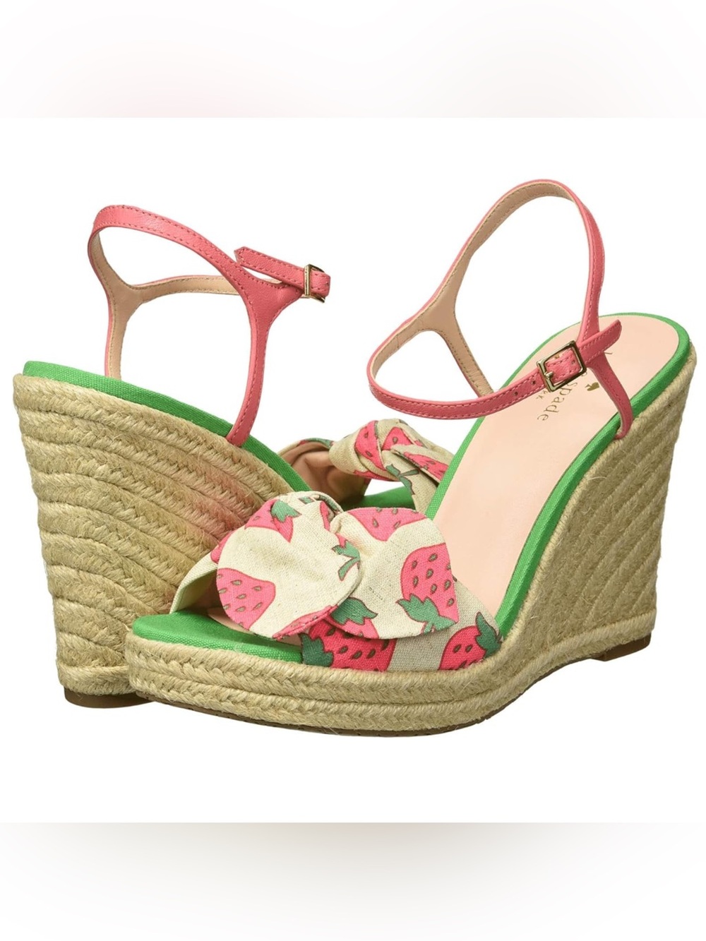 Kate Spade New York Women's Janae Wedge Strawberry Sandal Coquette Chic Sz 9